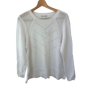 Kaily K Women's White Knit Sweater Size 1X US